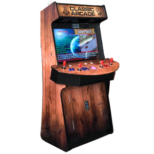 4700 Games 4 Player Stand Up Slimline Arcade Machine Woodgrain with Trackball